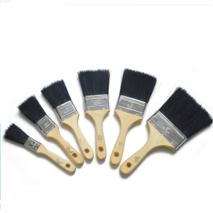 Professional Black Bristle Blend Lacquered Wooden Handle Flat Brush (GMPB014)